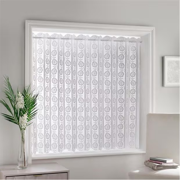 Tyrone Textiles Milan Floral Lace Louvre Style Blind