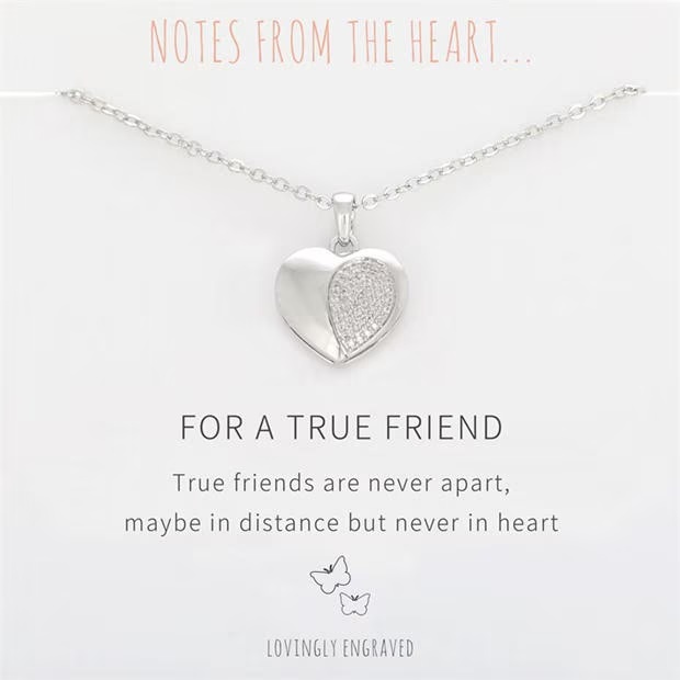 Notes From The Heart NFTH For A True Friend Engraved pendant