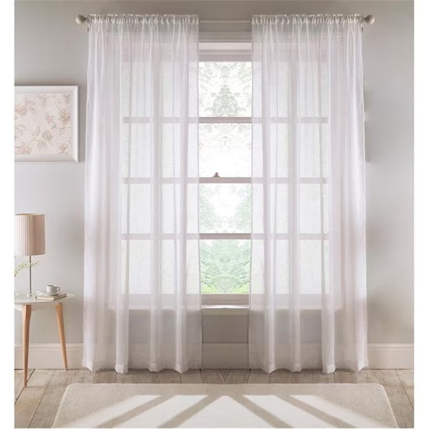 Tyrone Textiles Eden Voile Panel With Slot Top - Pair