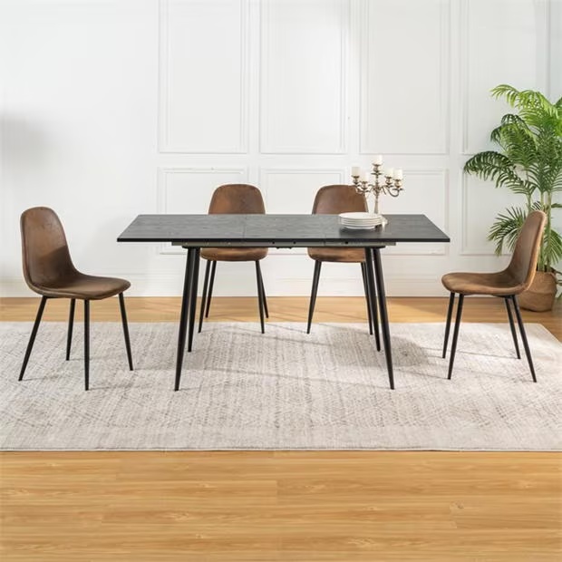 Urban Meuble Extendable Dining Table Set with 4 Chairs