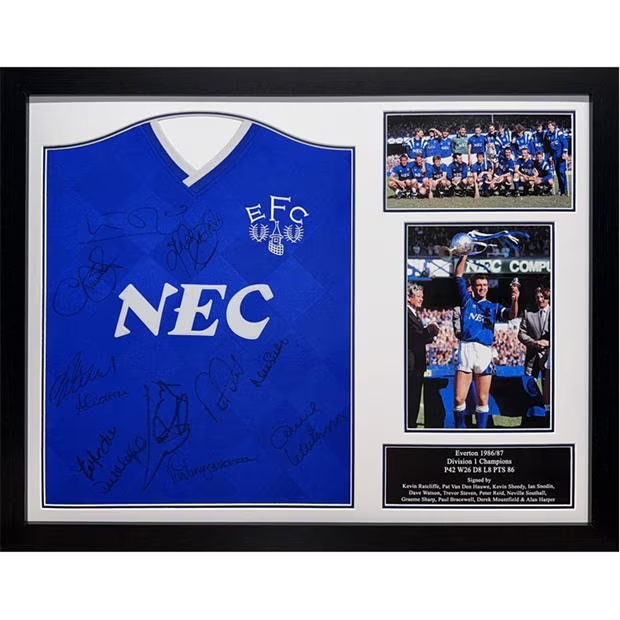AllStarSignings Ltd Everton 1987 Champions shirt signed by 12 players