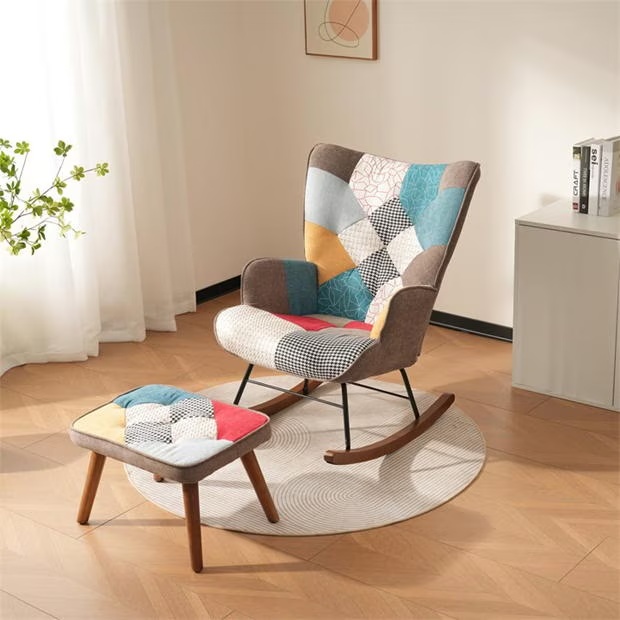 Urban Meuble Multi-colour rocking chairs with footrest