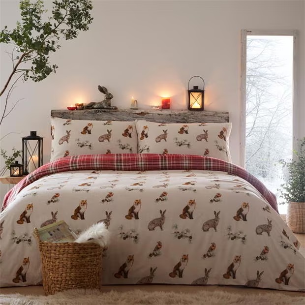 Dreams and Drapes Derwent Check 100% Brushed Cotton Duvet Cover Set