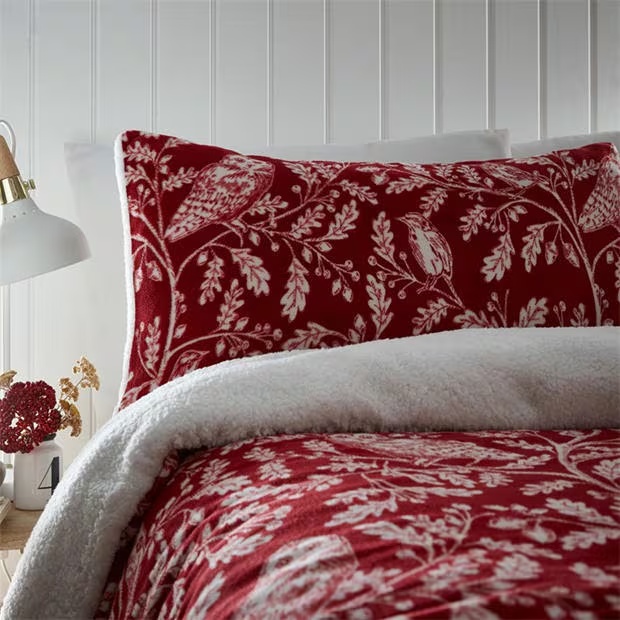 Dreams and Drapes Christmas Woodland Owls Duvet Cover Set in Sage