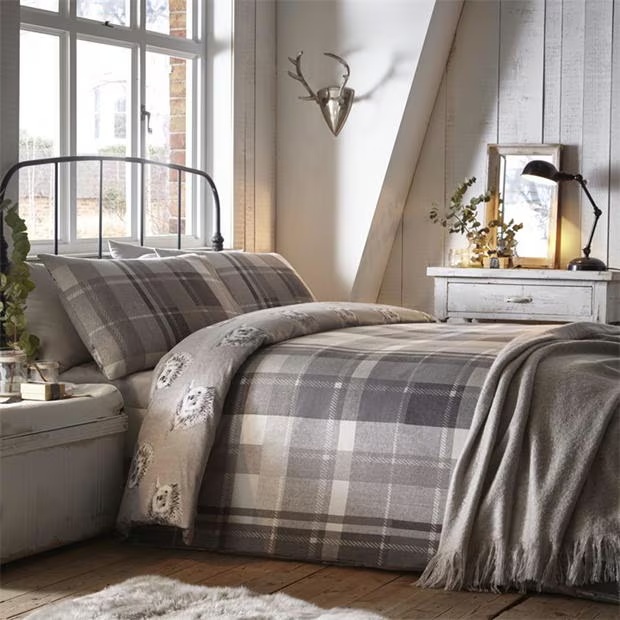 Dreams and Drapes Colville Check Brushed Cotton Duvet Cover Set