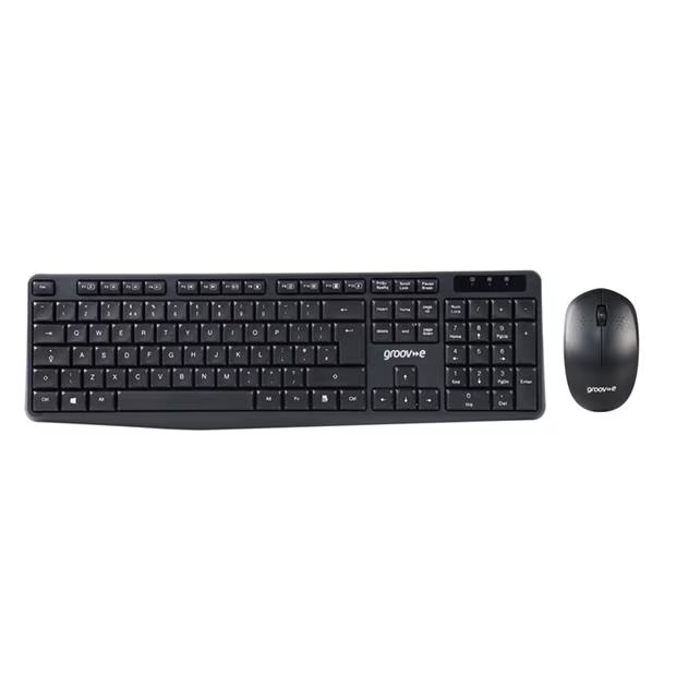 Groov-e Wireless Full Size Keyboard & Mouse Set - Black
