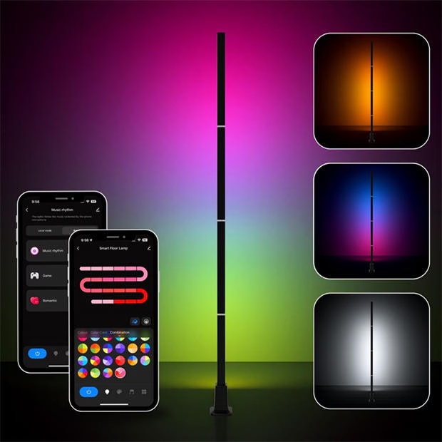 DMD Collective LED Floor Lamp RGBIC Smart Corner Floor Lamp W