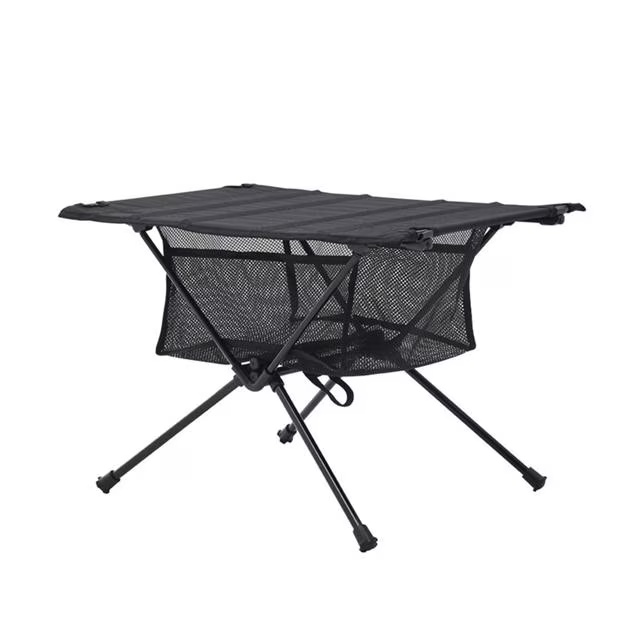 Breeins Camping Aluminium Camp Table with Mesh Shelf