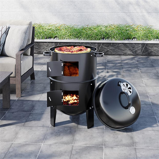 Breeins Outdoor BBQ Upright Charcoal Smoker Grill