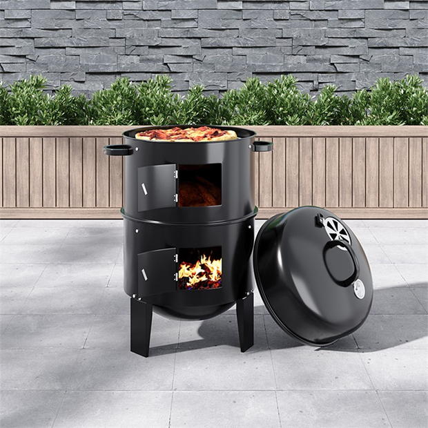 Breeins Outdoor BBQ Upright Charcoal Smoker Grill
